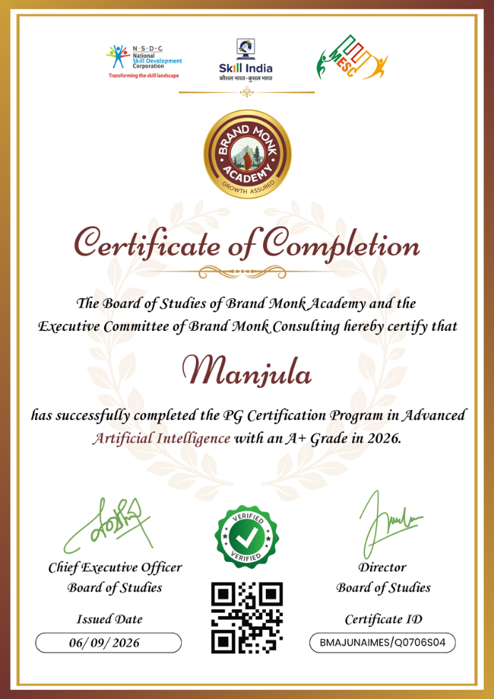 Brand Monk Academy Certificate